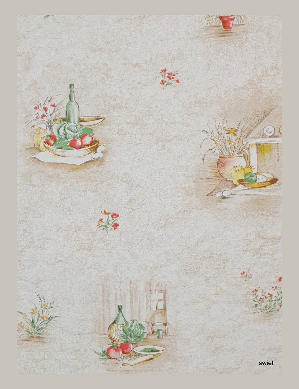 Vintage keukenbehang