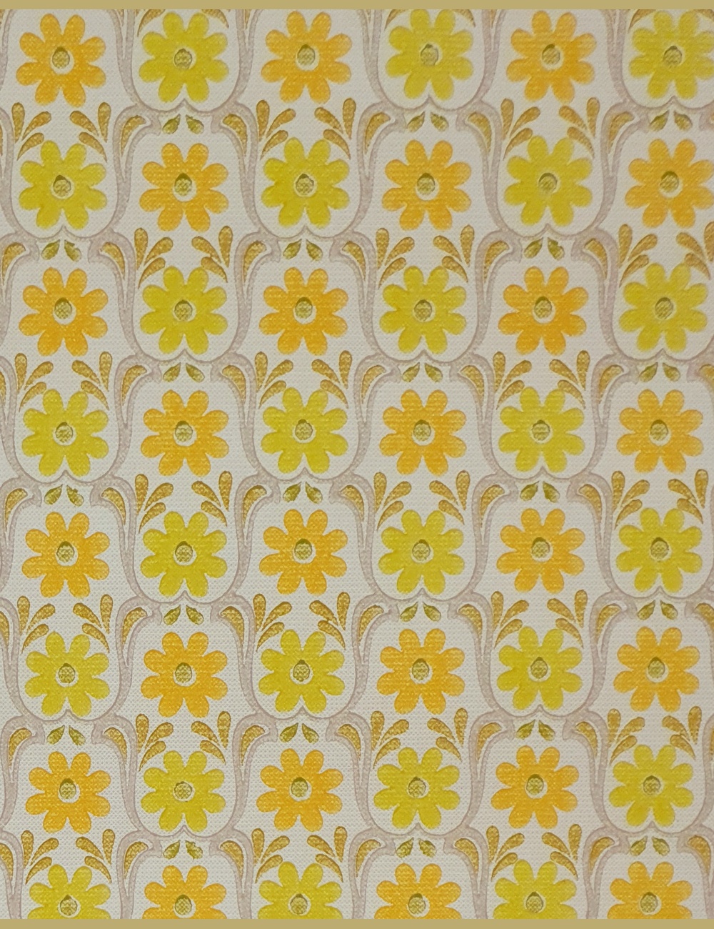 Geel oranje vintage bloemetjes