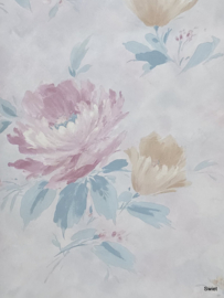Pastel bloemenbehang