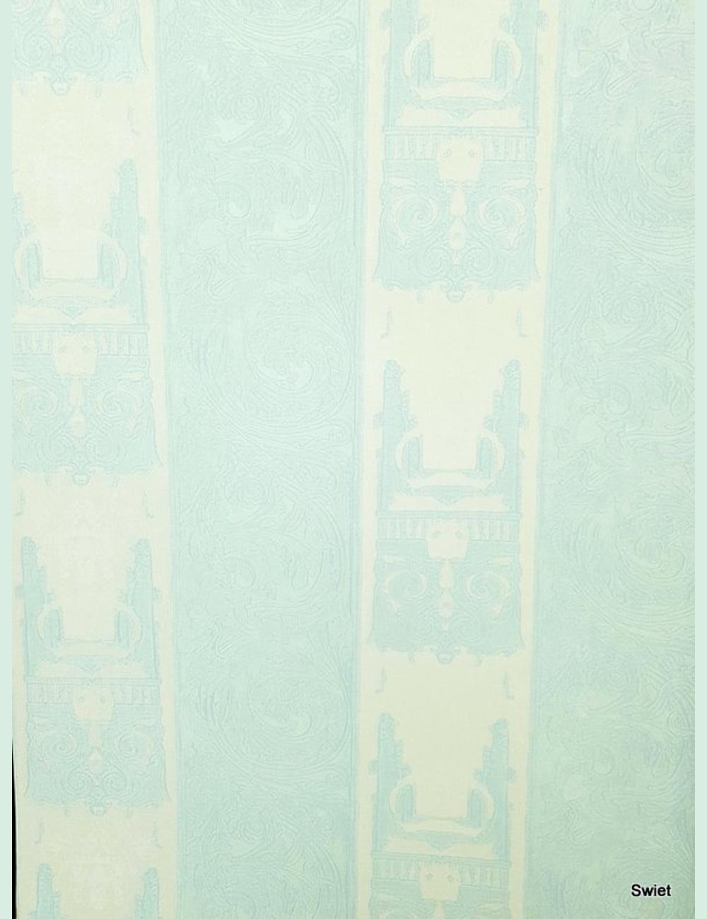 Vinyl blauw wit behang