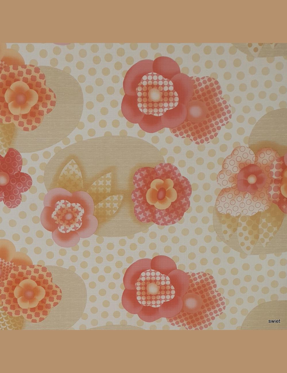 Vintage roze oranje bloemen