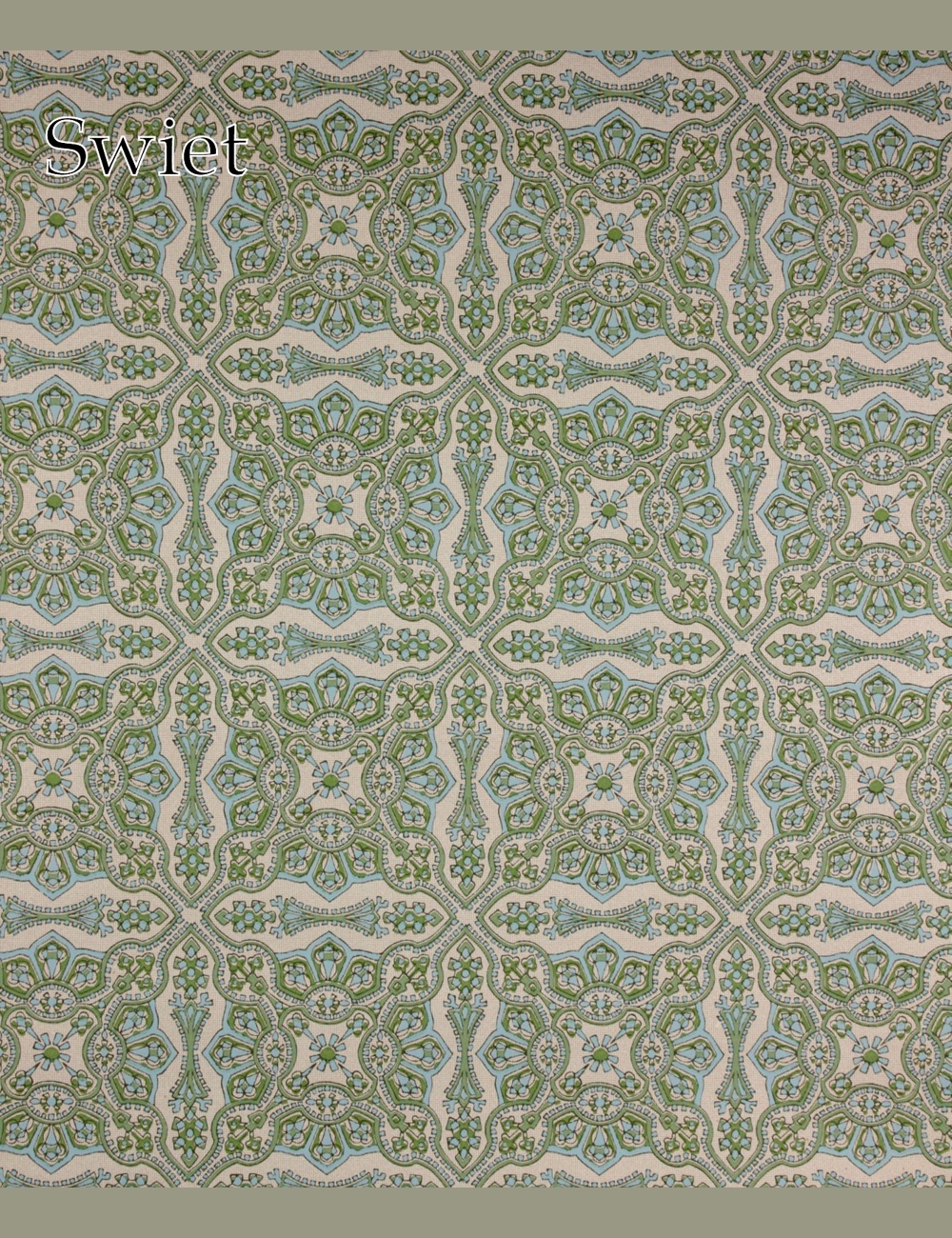 Tegeltjes stijl groen  blauw behang