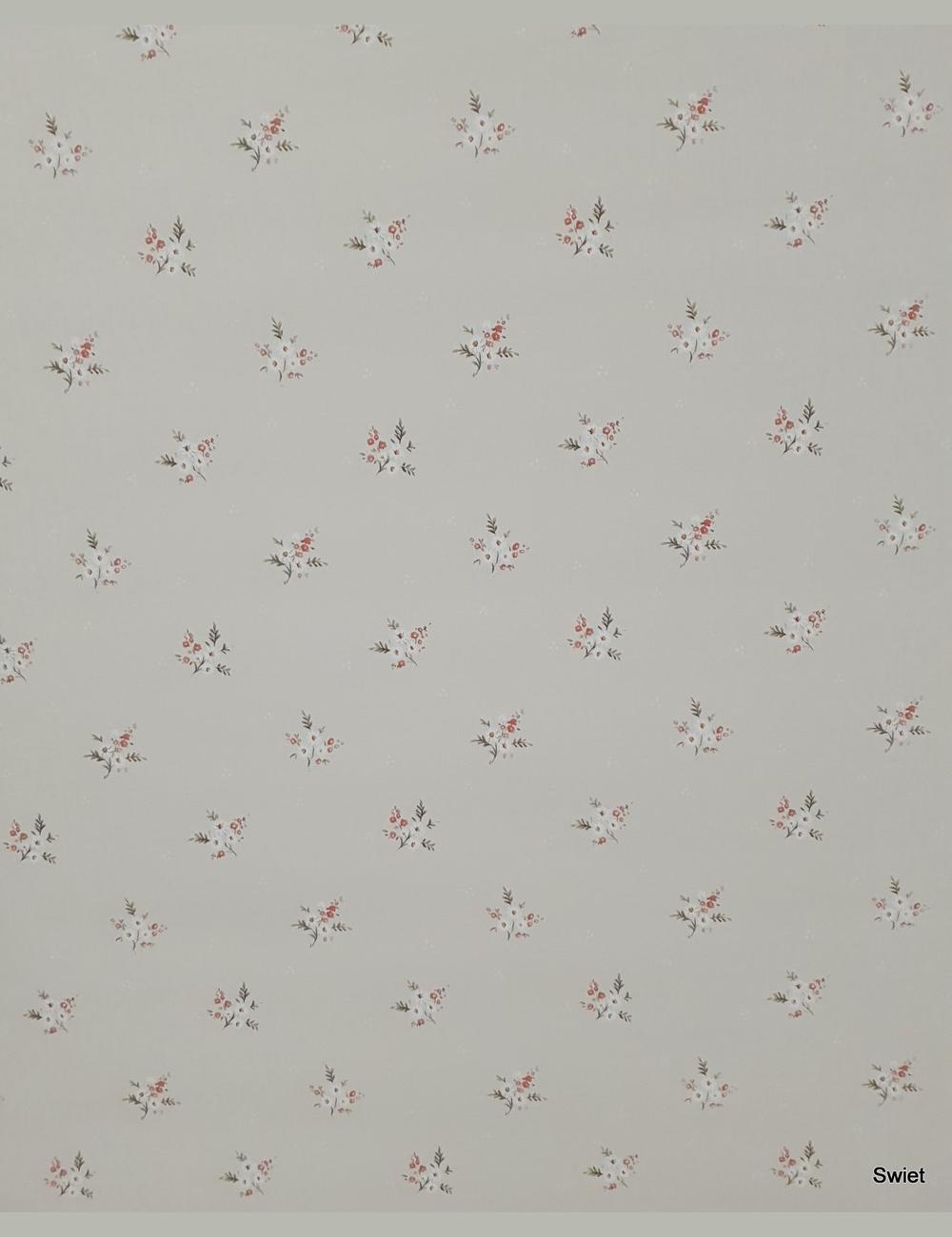 Beige bloemetjesbehang