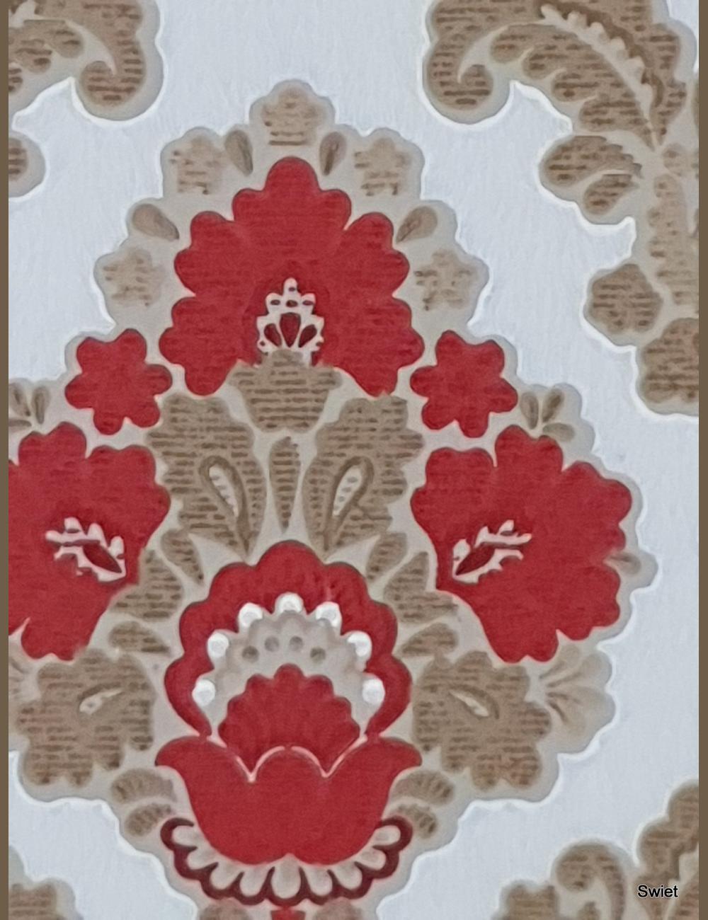 Rood beige barok dessin