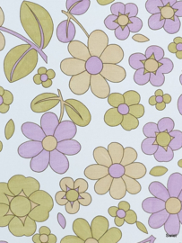 Pastel bloemen behang