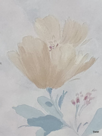 Pastel bloemenbehang