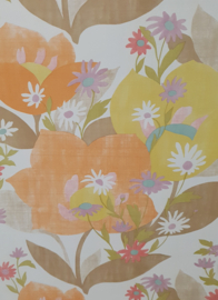 Groovy behang met fluor bloemen