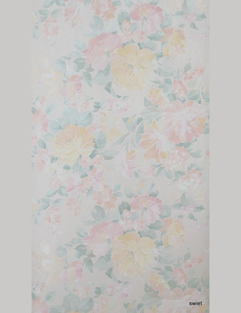 Nineties bloemen behang