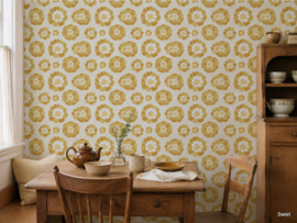 Vintage bloemen behang