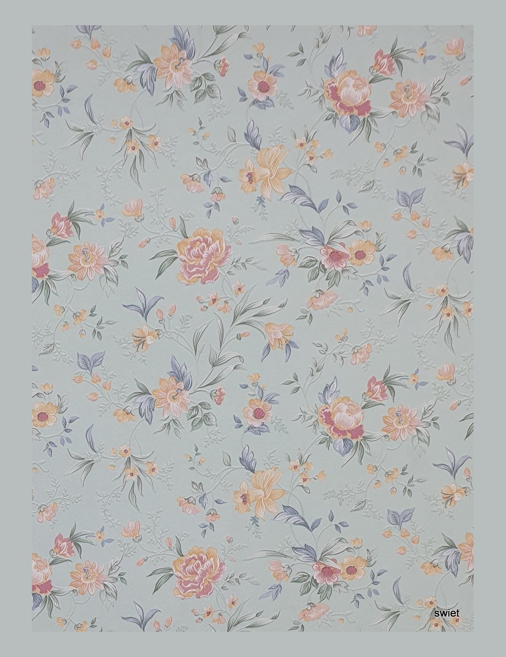 Pastel bloemen behang