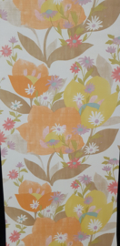 Groovy behang met fluor bloemen