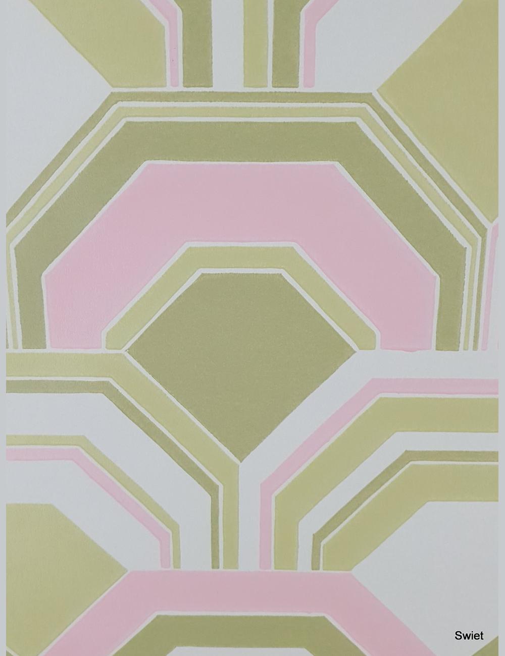 Geometrisch vintage roze-groen