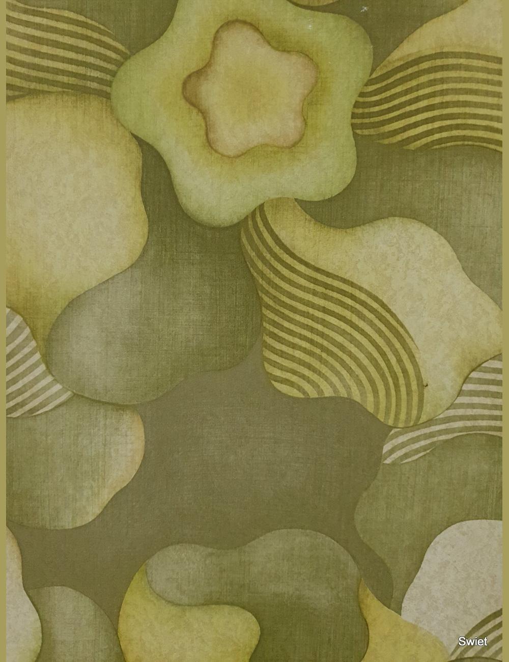 Groene retro bloemvorm