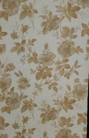 Beige bloemen behang