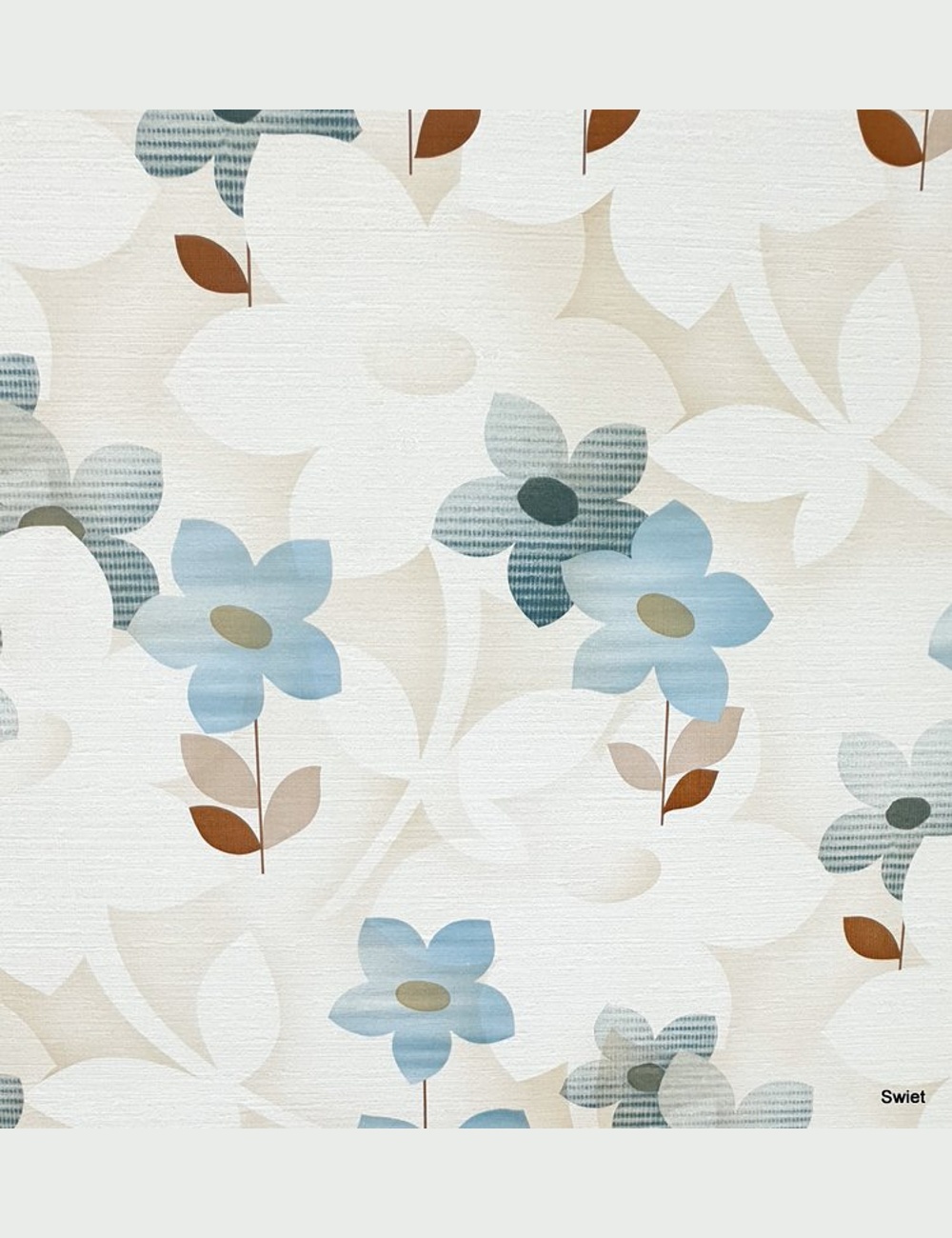 Zachtblauwe retro bloem