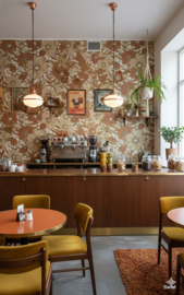 Vintage bloemen behang