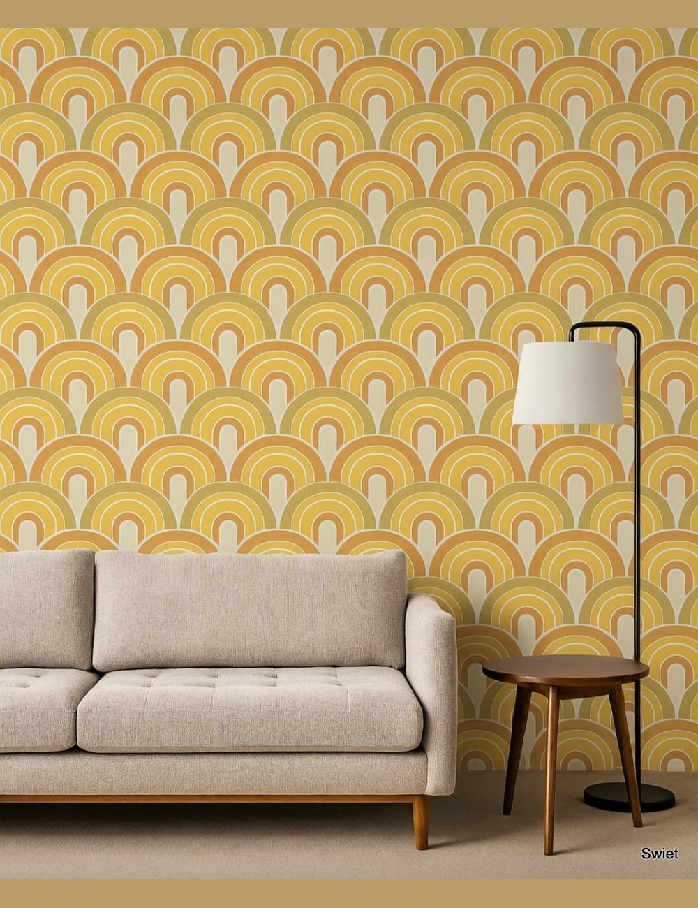 Groovy boogjes jaren 70 behang