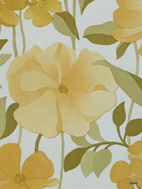 Vintage bloemenweide behang