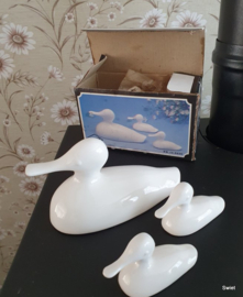 Vintage witte eendjes