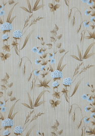 Jute-look bloemen behang