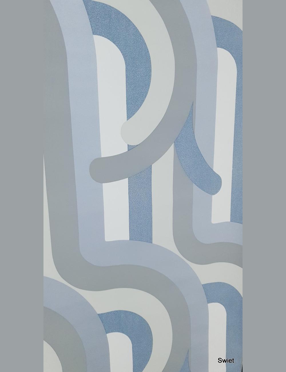 Blauwgrijs lijnenspel 70s