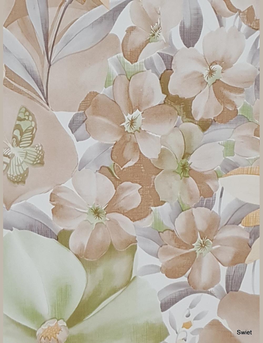 70s bloemen + vlinders