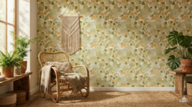 Vintage bladeren behang