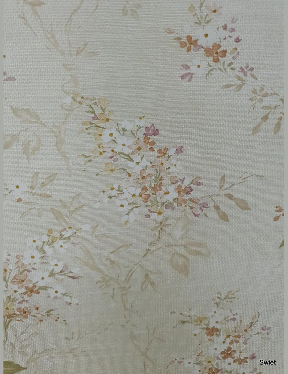 Bloemen beige linnenlook