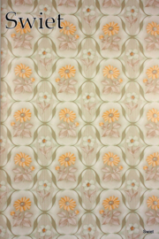 Origineel retro bloemen behang