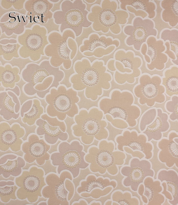 Retro bloemen Behang