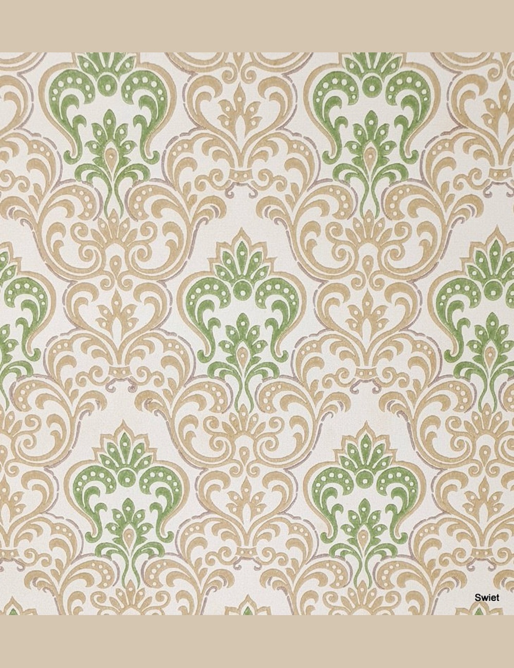 Barok groen behang