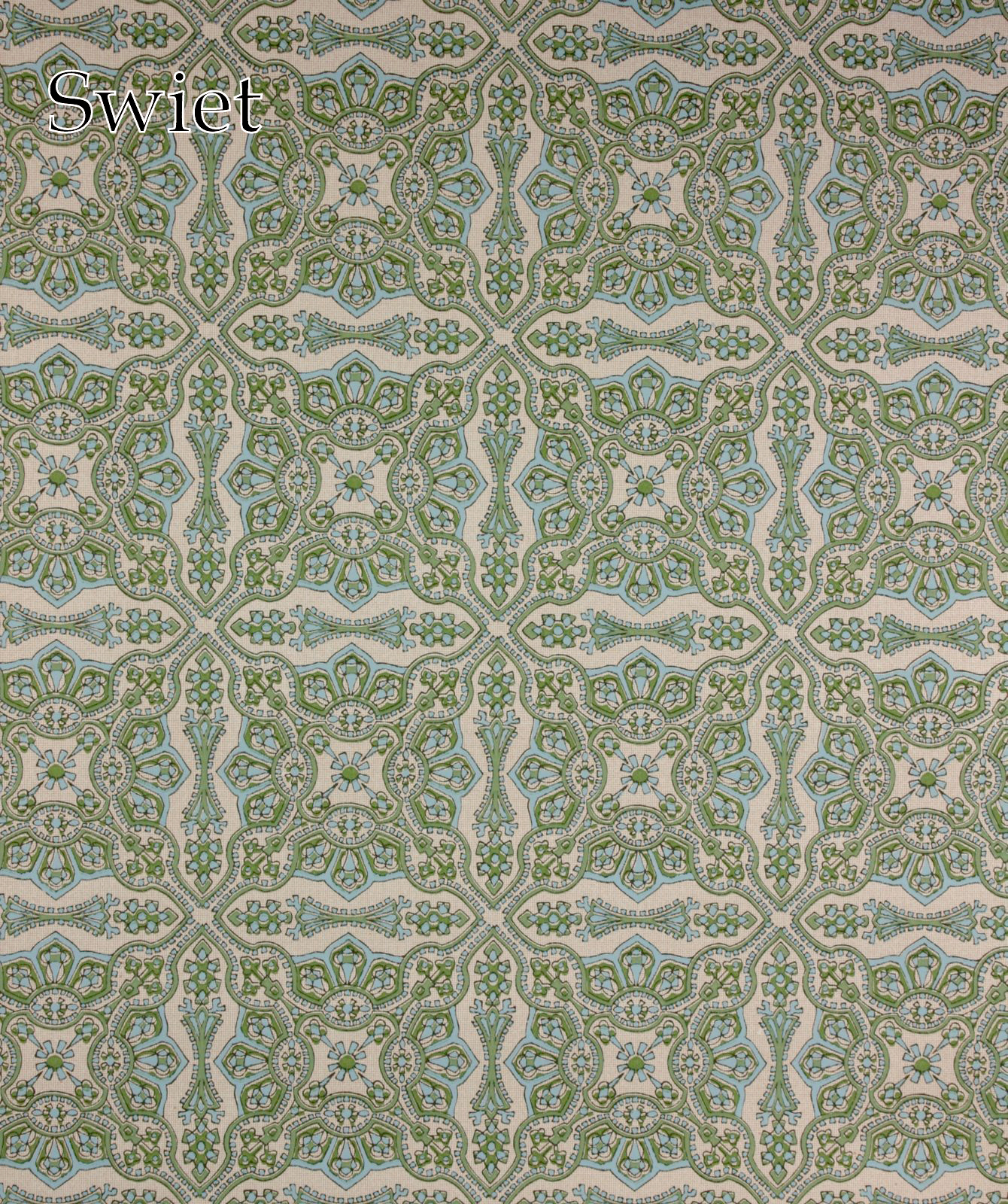 Tegeltjes stijl groen  blauw behang