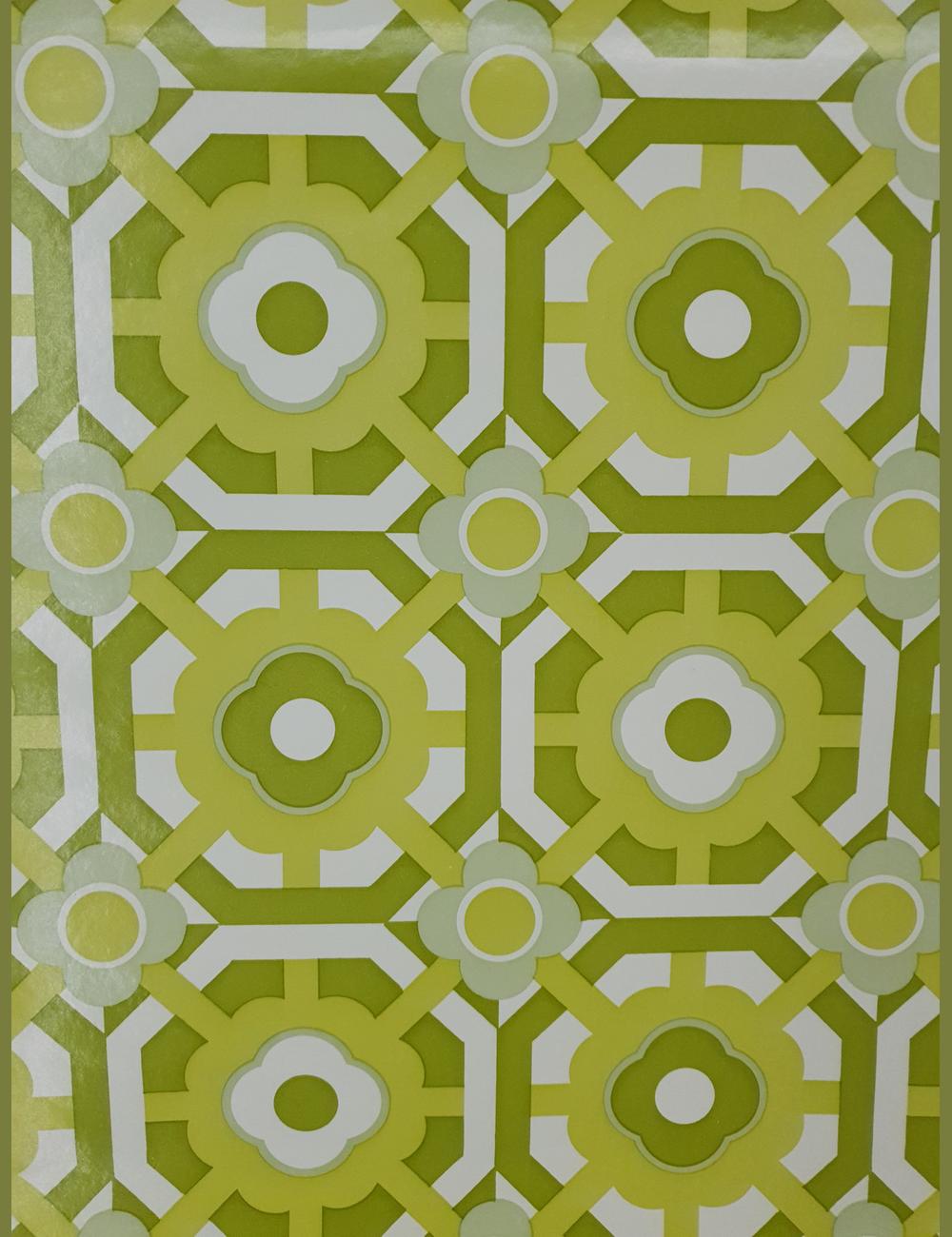 Geometrische 70s bloemen
