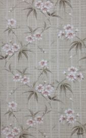 Jutelook bloemenbehang