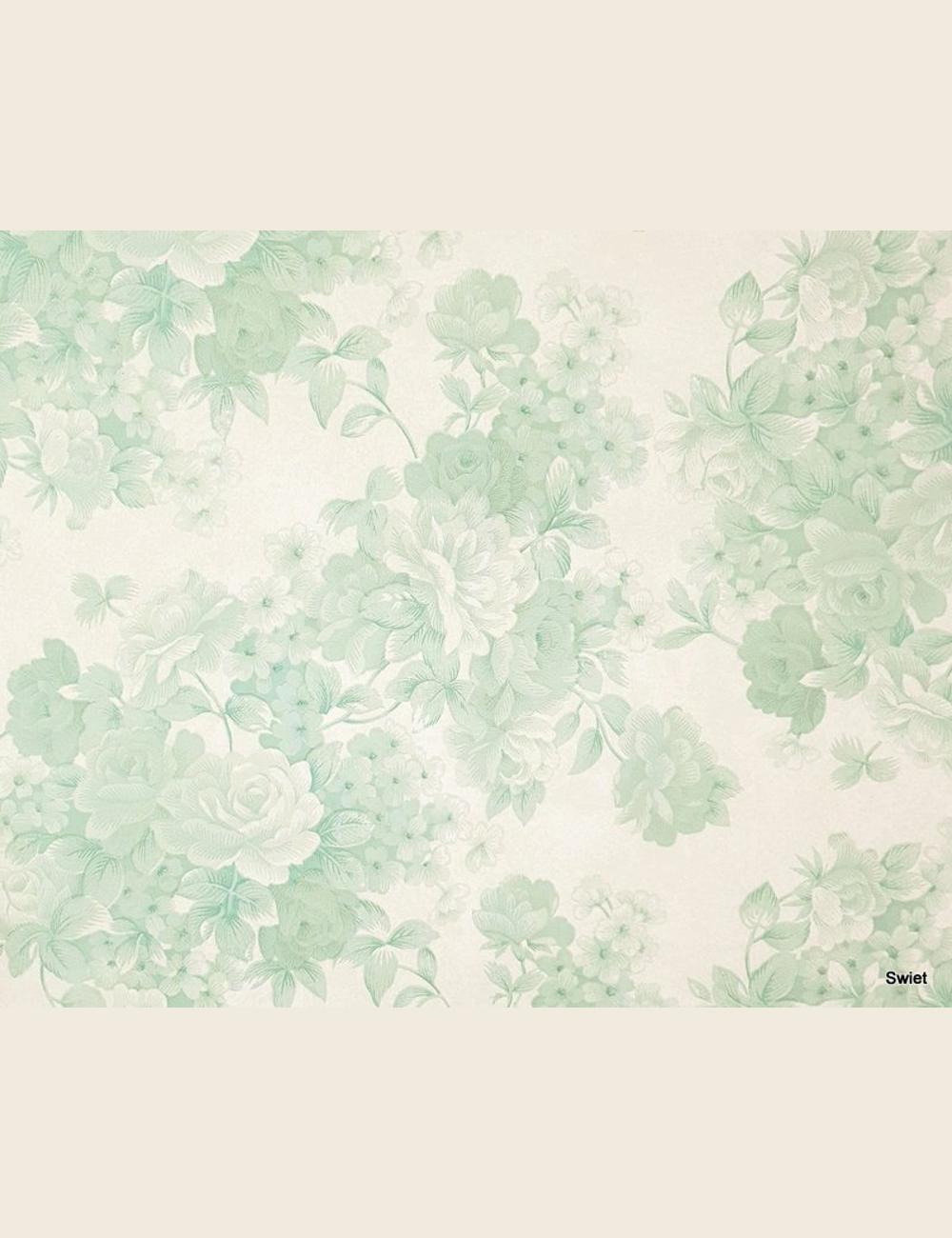 Brocante bloemenbehang