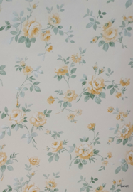 Crème roosjes behang