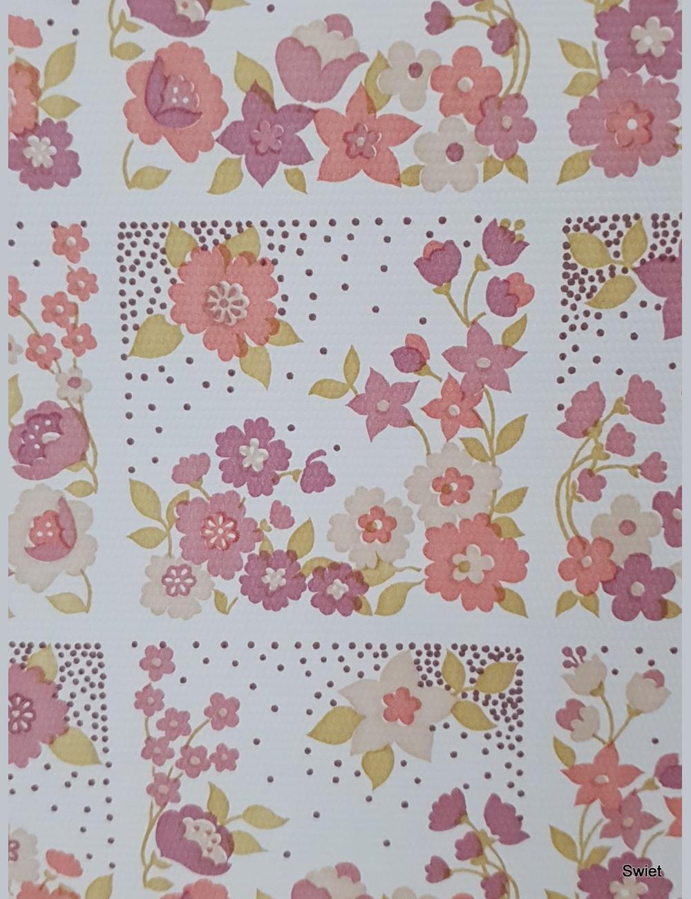 Roze tegel bloemetjes