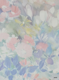 Pastel bloemen behang