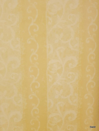 Geel barokkig gestreept behang