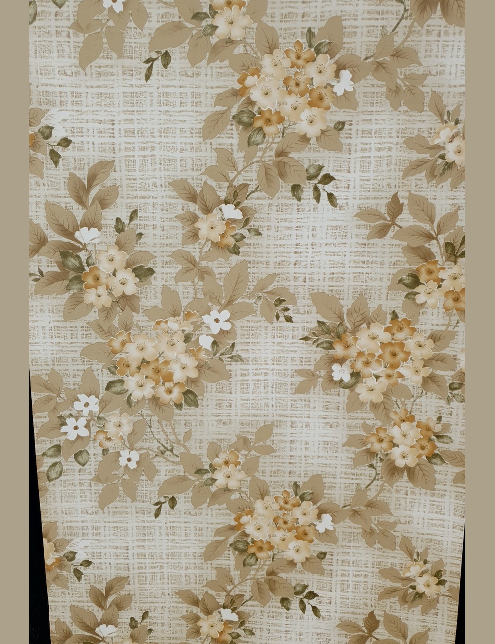 Jutelook behang met bloemen
