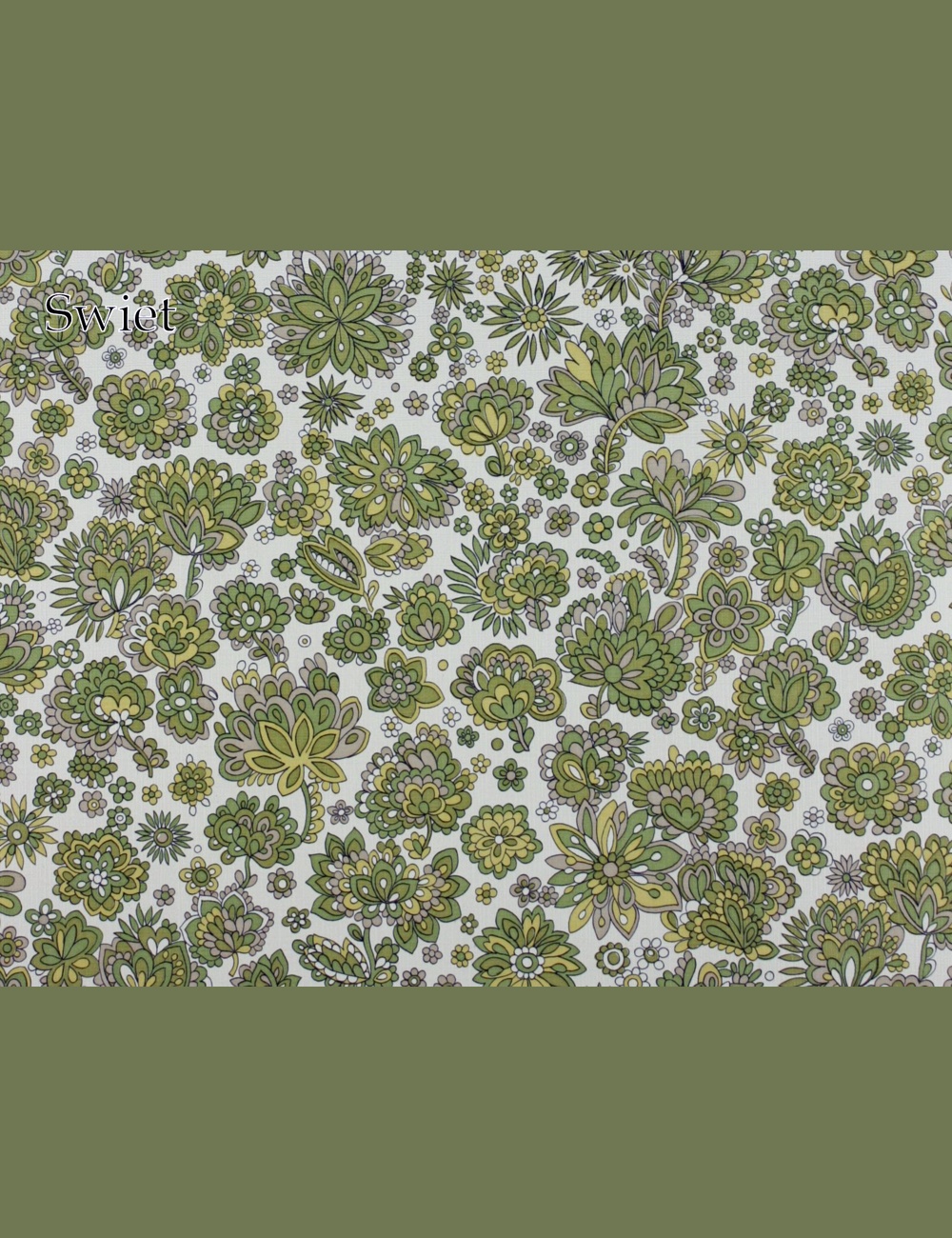 Groen bloemetjes behang