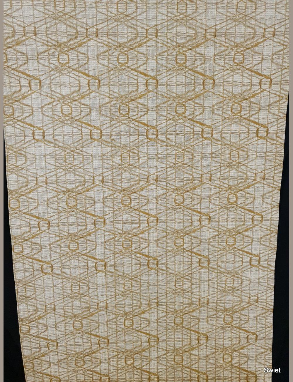 Glasgordijn look behang