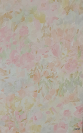 Roze bloemen behang