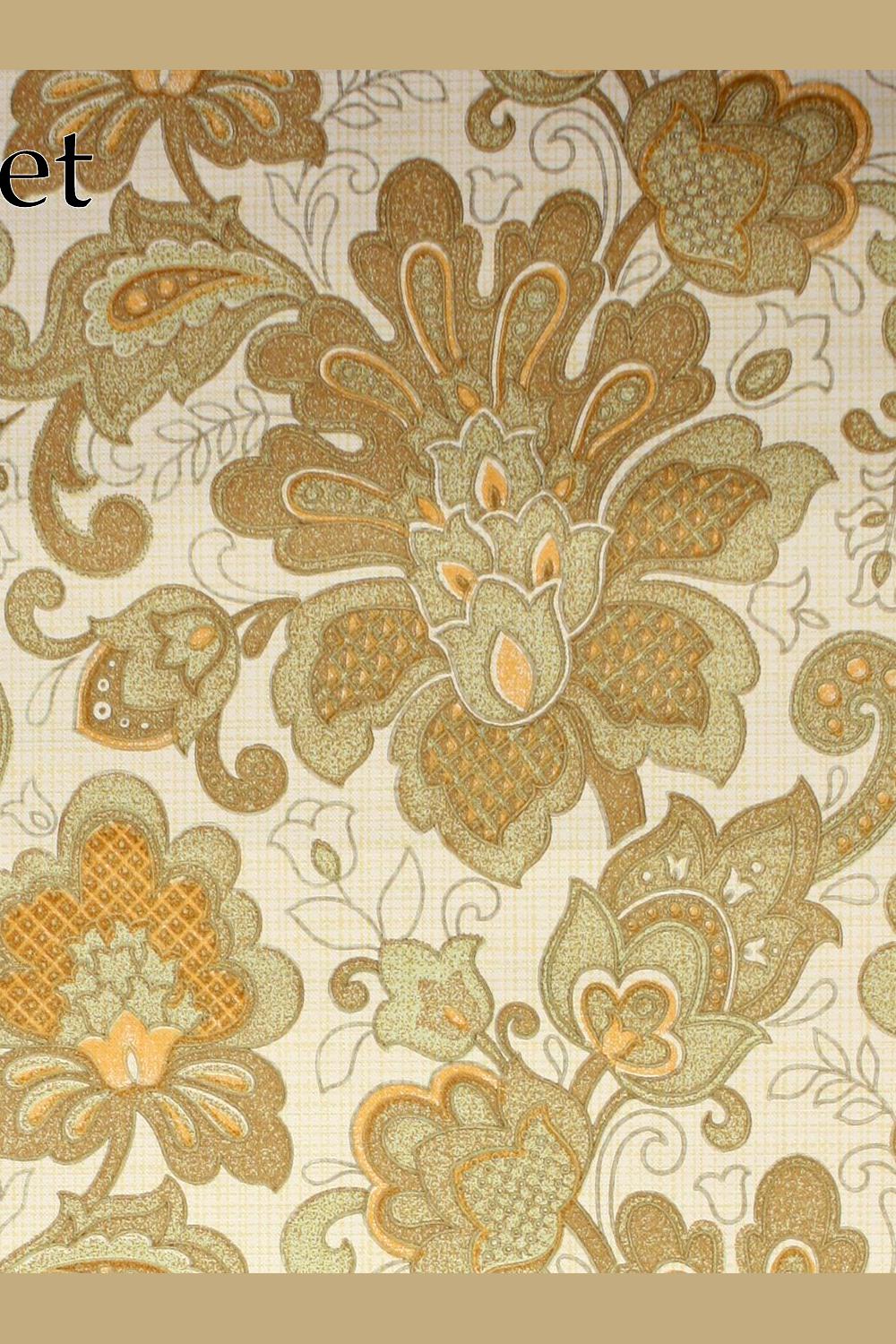 Beige barok behang