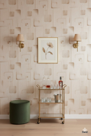 70s beige behang