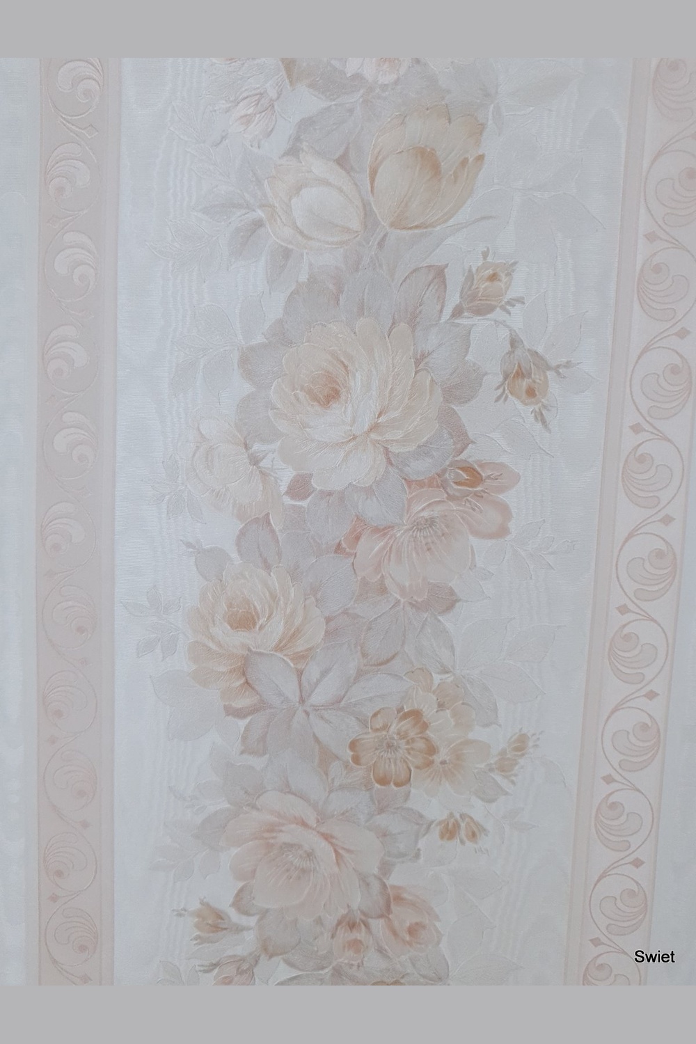 Zalmroze bloemen stroken