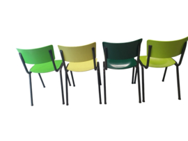 4 vintage industriele stoelen