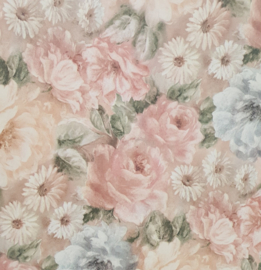 Bloemen behang in Monet stijl