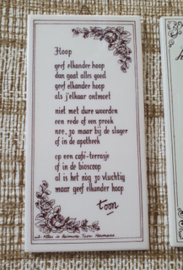 Tegeltjeswijsheid, Hoop, Toon Hermans