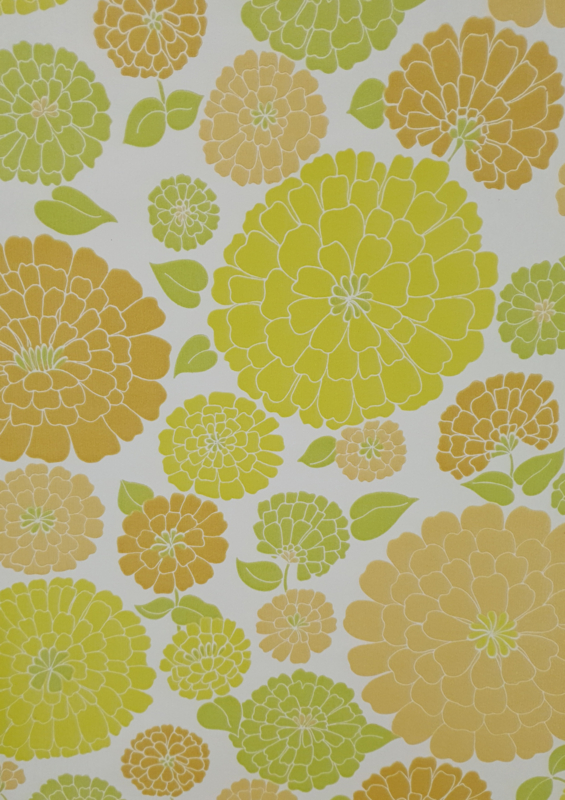 70s grote bloemen behang